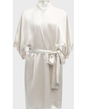 Christine Lingerie Bijoux Short Silk Robe - White