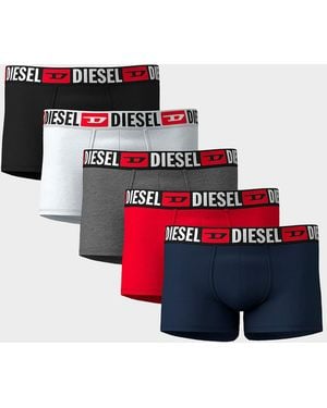DIESEL Apos;S Umbx-Damien 5-Pack Stretch Cotton Trunks - Red
