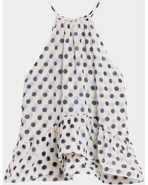 MISA Los Angles Faith Polka-Dot Top - White