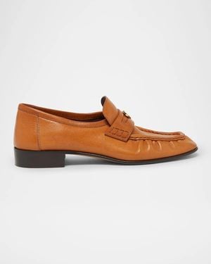 Chloé Letti Leather Loafers - Brown