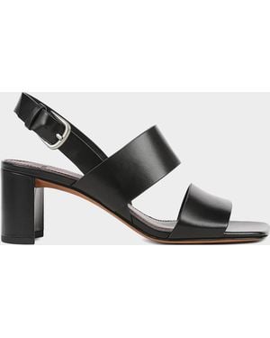 Vince Oliana Leather Block-Heel Sandals - White