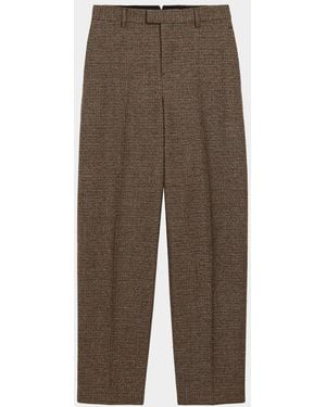 Ami Paris Houndstooth Wool Gabardine Balloon Pants - Brown