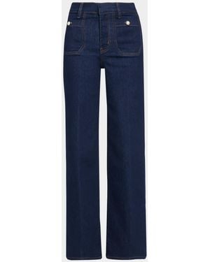 FRAME The Pearly Slim Wide-Leg Jeans - Blue