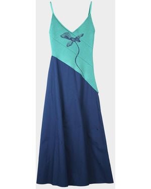 Ph5 Barley Mixed-Media Maxi Dress - Blue