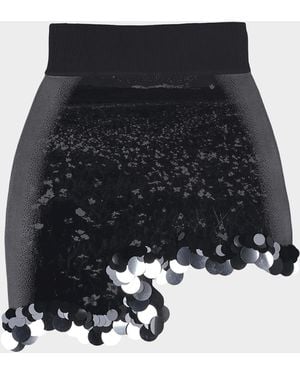 Ph5 Casey Sequined Asymmetric Wavy Mini Skirt - Black
