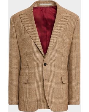 Brunello Cucinelli Prince Of Wales Single-Breasted Sport Coat - Brown