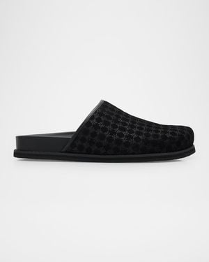 Amiri Apos;S Ma Monogram Suede Clogs - Black