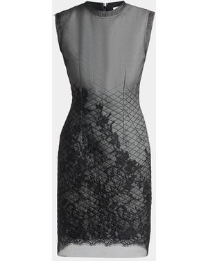 McQueen Quilted Lace Dress - Black