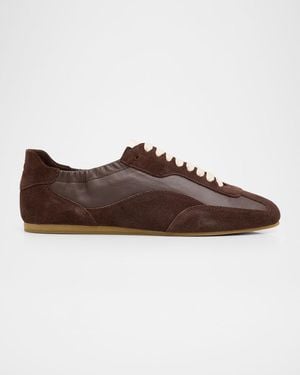 Jonathan Simkhai Georgie Suede And Leather Low-Top Sneakers - Brown