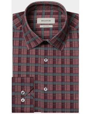 Bugatchi Apos;S Plaid Stretch-Cotton Shirt - Purple