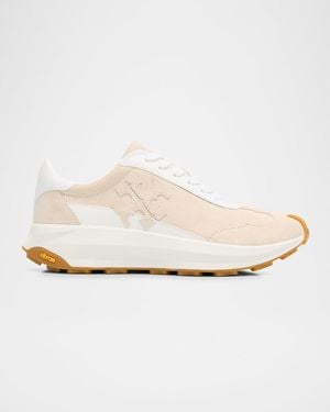 Tory Burch Tory Mixed Leather Sneakers - White
