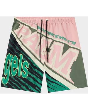 Palm Angels Apos;S Racing Logo Swim Trunks - Green