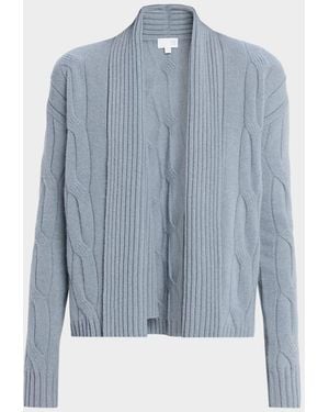 TSE Cashmere Cable-Knit Shawl Cardigan - Blue