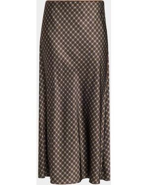 Vince Ombrê Plaid Slip Skirt - Brown