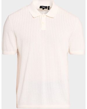 Theory Apos;S Cotton Cable Knit Polo Shirt - White