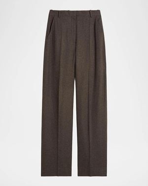 TOTEME High-Rise Wool-Blend Pants - Brown