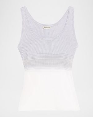 GRACE LING Evanescent Sheer Degrade Tank Top - White