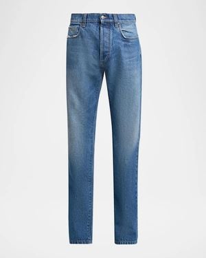Versace Apos;S Stone-Washed Rigid Straight Jeans - Blue