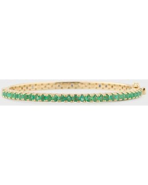 Sydney Evan Large Pave Bangle With Saphhires And Emeralds - Multicolor
