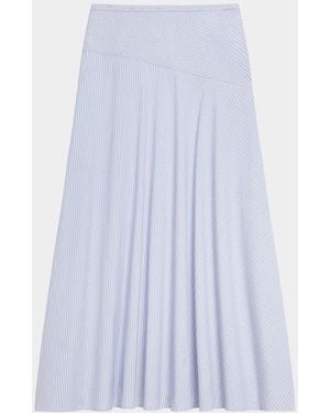 Theory Striped Cotton-Blend Maxi Skirt - White