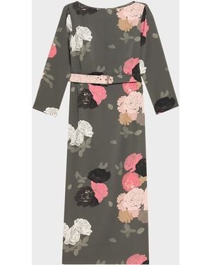 BERNADETTE Luce Floral-Print Belted Midi Dress - Multicolor