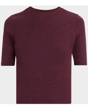 FRAME The Rib Crewneck Tee - Purple