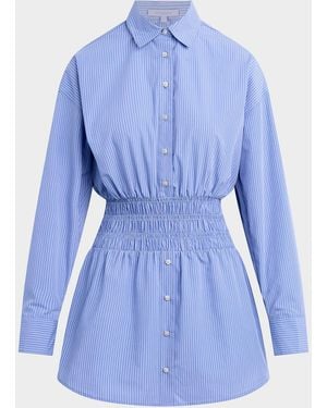 FAVORITE DAUGHTER The Waist Not Striped Mini Dress - Blue