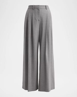 Twp Avery Pleated Wide-Leg Pants - Gray