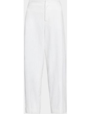 Alberta Ferretti Mid-Rise Sequined Straight-Leg Pants - White