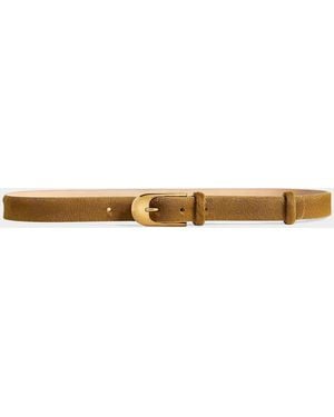KHAITE Dome Calf Hair Belt - Natural
