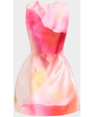 Prabal Gurung Corset Waist Satin Mini Fit-&-Flare Dress - Pink