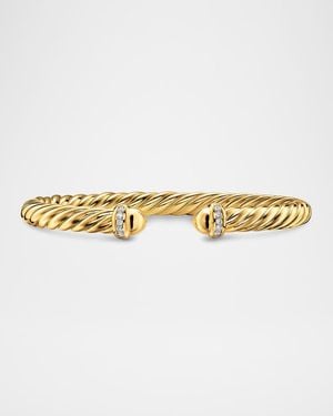 David Yurman Cablespira Flex Bracelet With Diamonds - Metallic
