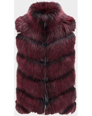 Lyla Grant Fur-Free Quilted Faux Fox Vest - Purple