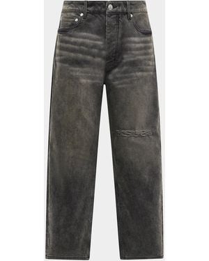 Ksubi Apos;S Hazlow Graphite Intruder Straight-Leg Jeans - Gray