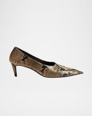 KHAITE 50Mm Marlene Snake-Embossed Leather Pumps - Gray