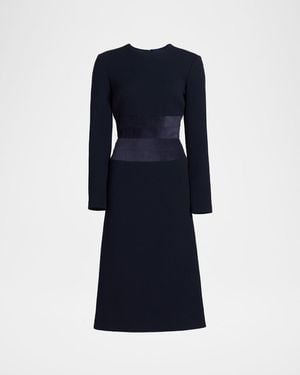 Sergio Hudson Long-Sleeve A-Line Midi Dress - Blue