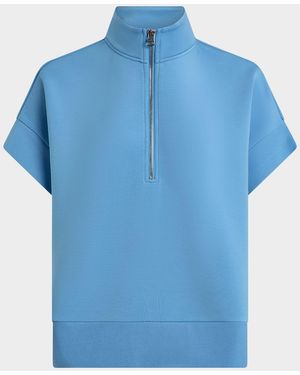 Varley Ritchie Short-Sleeve Half-Zip Sweatshirt - Blue
