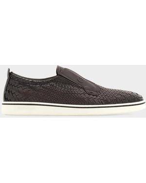 Ferragamo Apos;S Alfie Braided Leather Slip-On Shoes - White