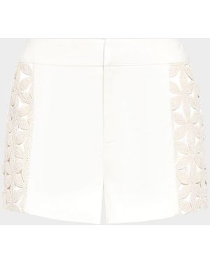 Ramy Brook Erica Floral Crochet Shorts - White
