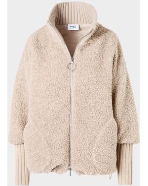 Akris Punto Bouclé Fleece Relaxed-Fit Coat - Natural