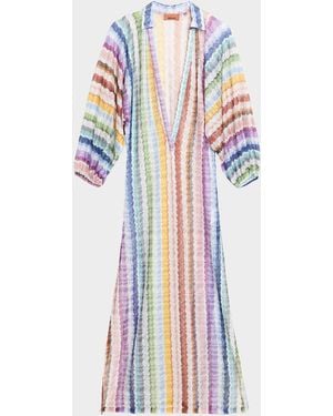 Missoni Zig Zag Knit Maxi Dress Coverup - White