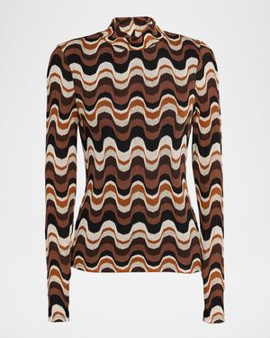 Ramy Brook Swirl Prudence Turtleneck Sweater - Black