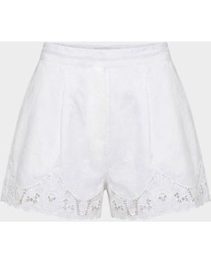 Nicholas Irma Lace-Trim Cotton Shorts - White