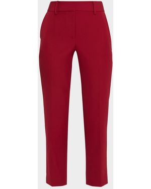 MILLY Nicola Cropped Slim Cady Pants - Red