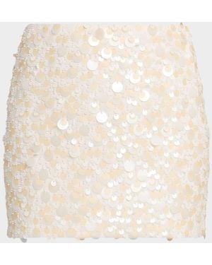 JBQ Adrienne Sequined Mini Skirt - Natural