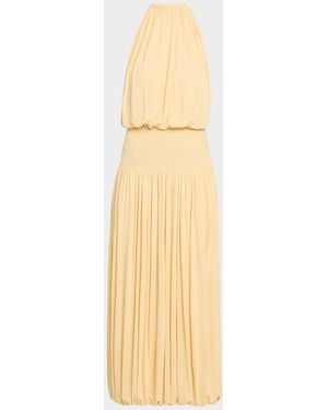 TOTEME Soft Gathered Halter Midi Bubble Dress - Metallic
