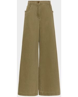 Max Mara Alamaro High-Rise Wide-Leg Jeans - Green