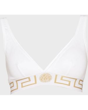 Versace Greca Border Bralette - White