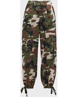 Cinq À Sept Love Camo Zola Embellished Twill Pants - Green