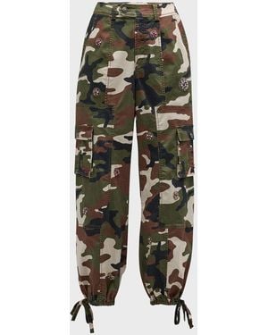 Cinq À Sept Love Camo Zola Embellished Twill Pants - Green